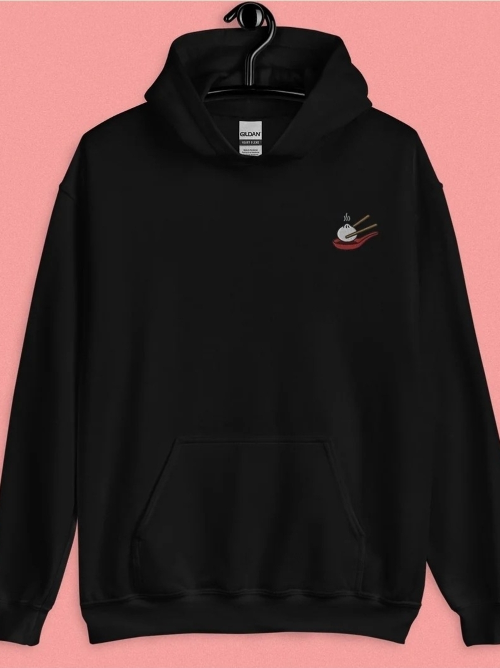 Xiao Long Bao Embroidered Black Hoodie Size Small NWT